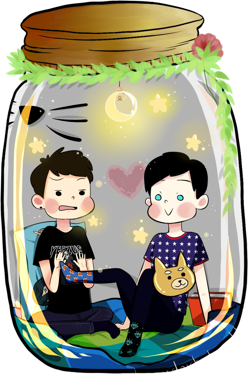Mini Phan In The Jar Here Is Mini Dan And Phil In Seperate (1000x1500), Png Download