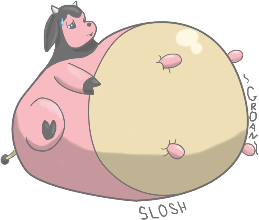 Backed Up Miltank (931x776), Png Download