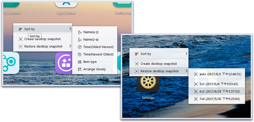 Asustor Nas 華芸 Desktop Icon Sorting, Snapshots And (865x417), Png Download