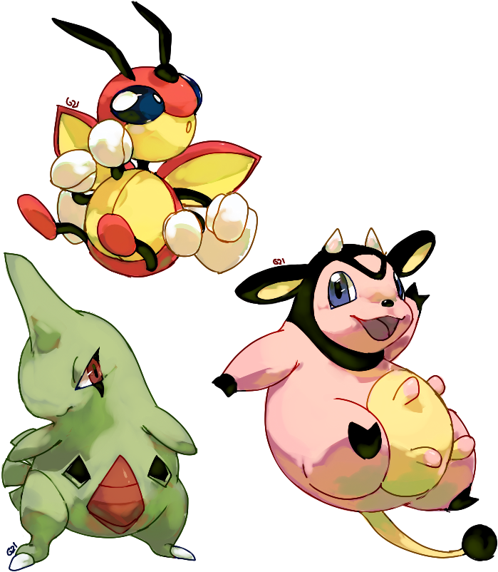 Larvitar, Miltank, And Ledian (781x820), Png Download