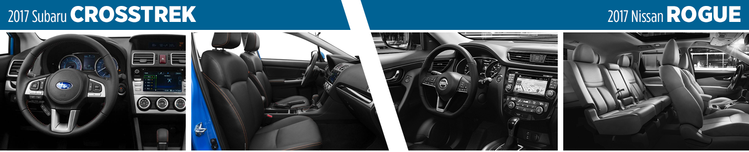 Compare 2017 Crosstrek Vs Nissan Rogue Interior Styling (1500x305), Png Download