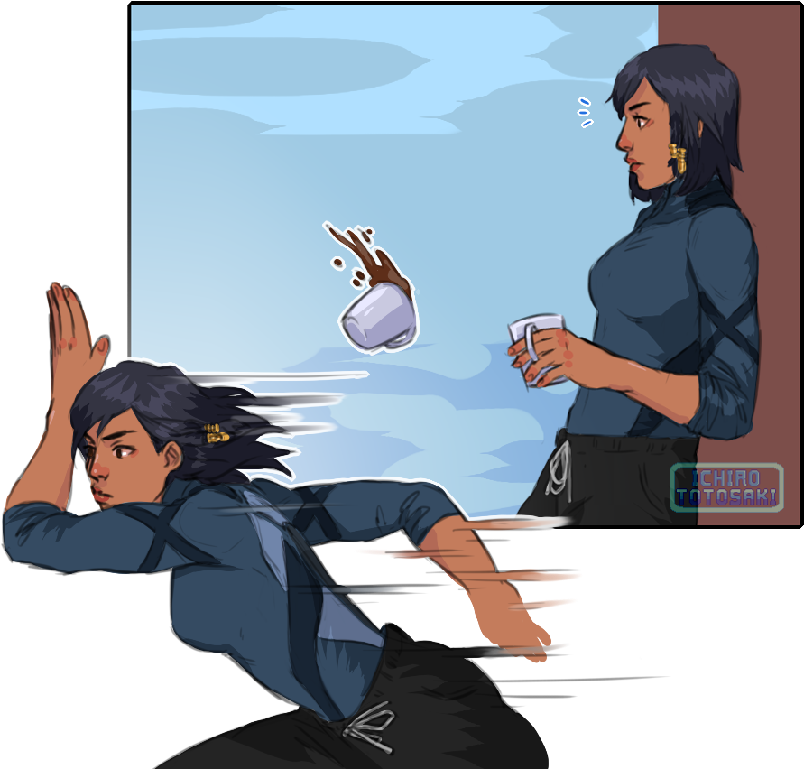 Angela Just Wants To Be Held In Fareeha's Big Buff (1056x878), Png Download