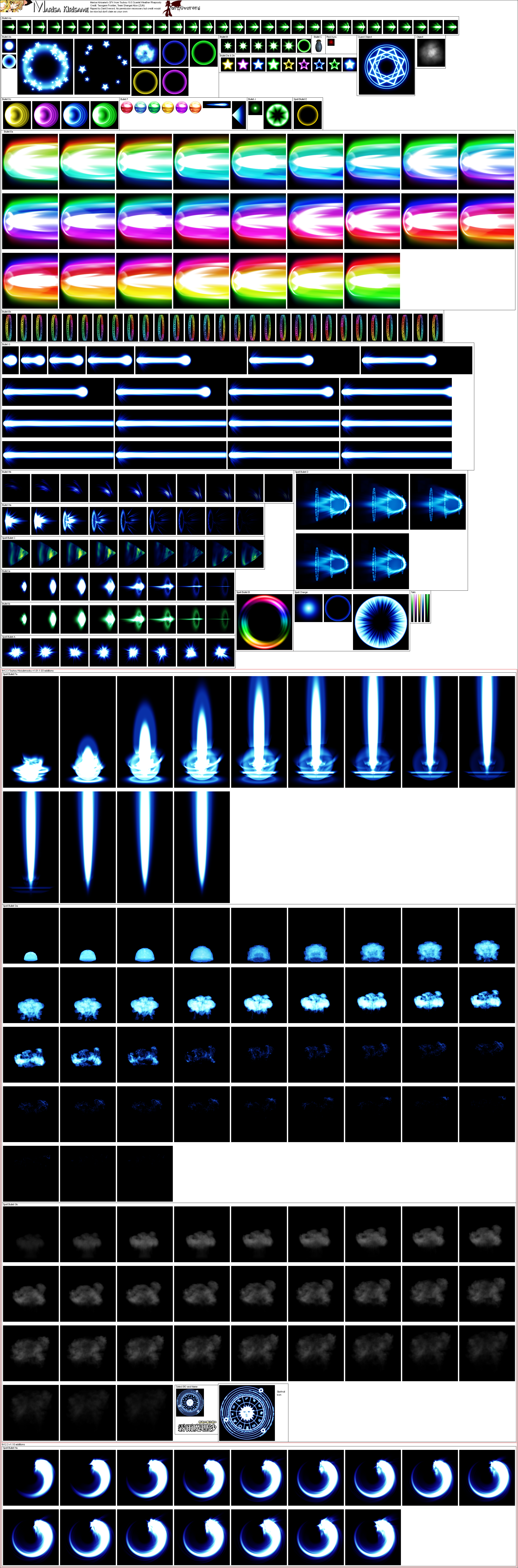 Click For Full Sized Image Marisa Kirisame's Effects (2380x7194), Png Download