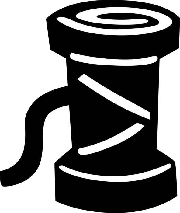 Vector Illustration Of Spool Of Fine Cord Thread Of (592x700), Png Download