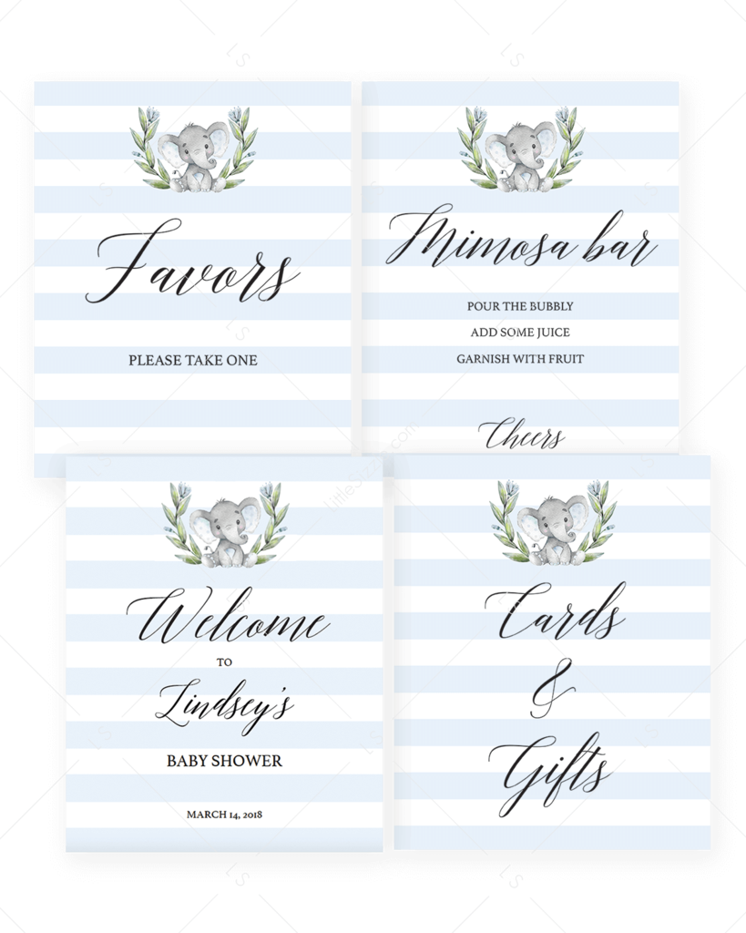 Printable Baby Boy Shower Decor Package By Littlesizzle (819x1024), Png Download