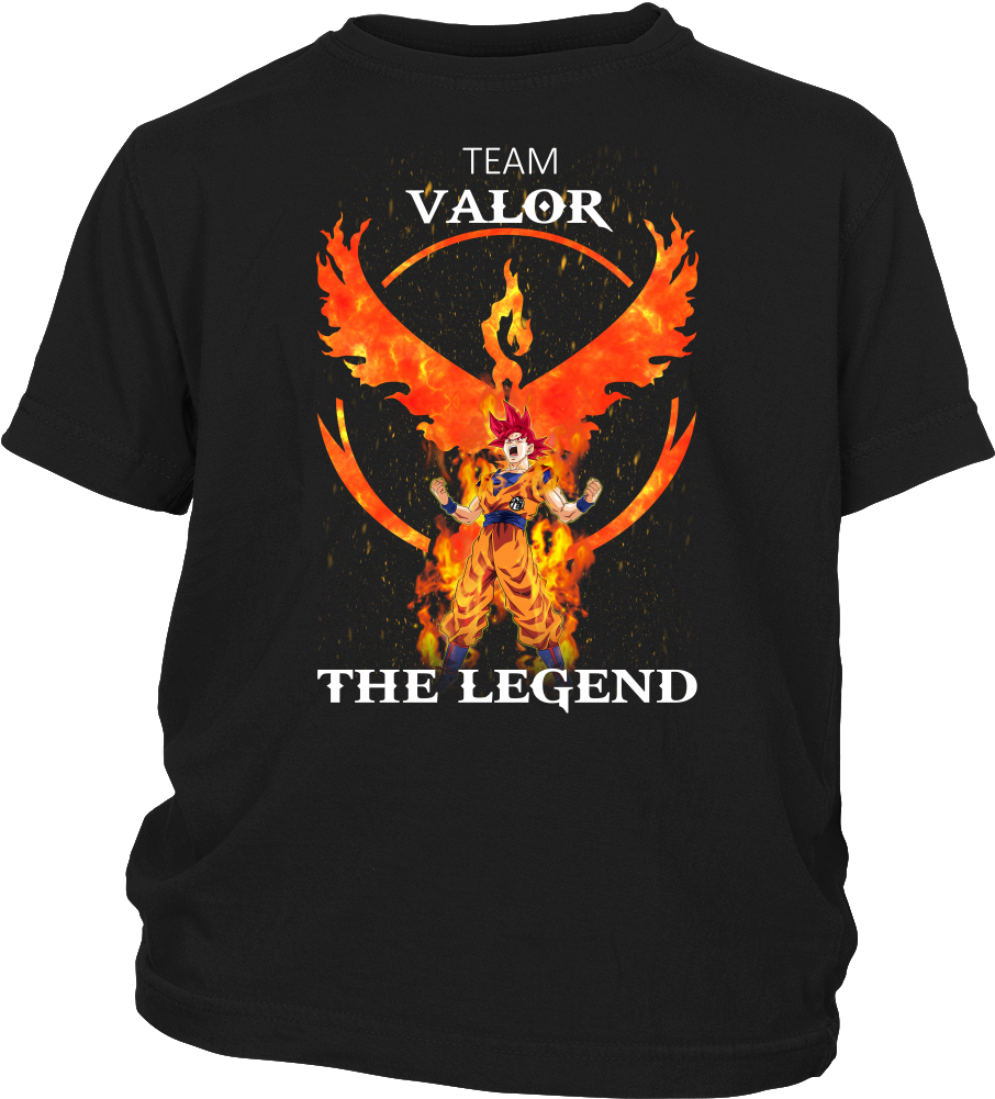 Team Valor Goku The Legend Dragon Ball T-shirt & Hoodie (1000x1000), Png Download