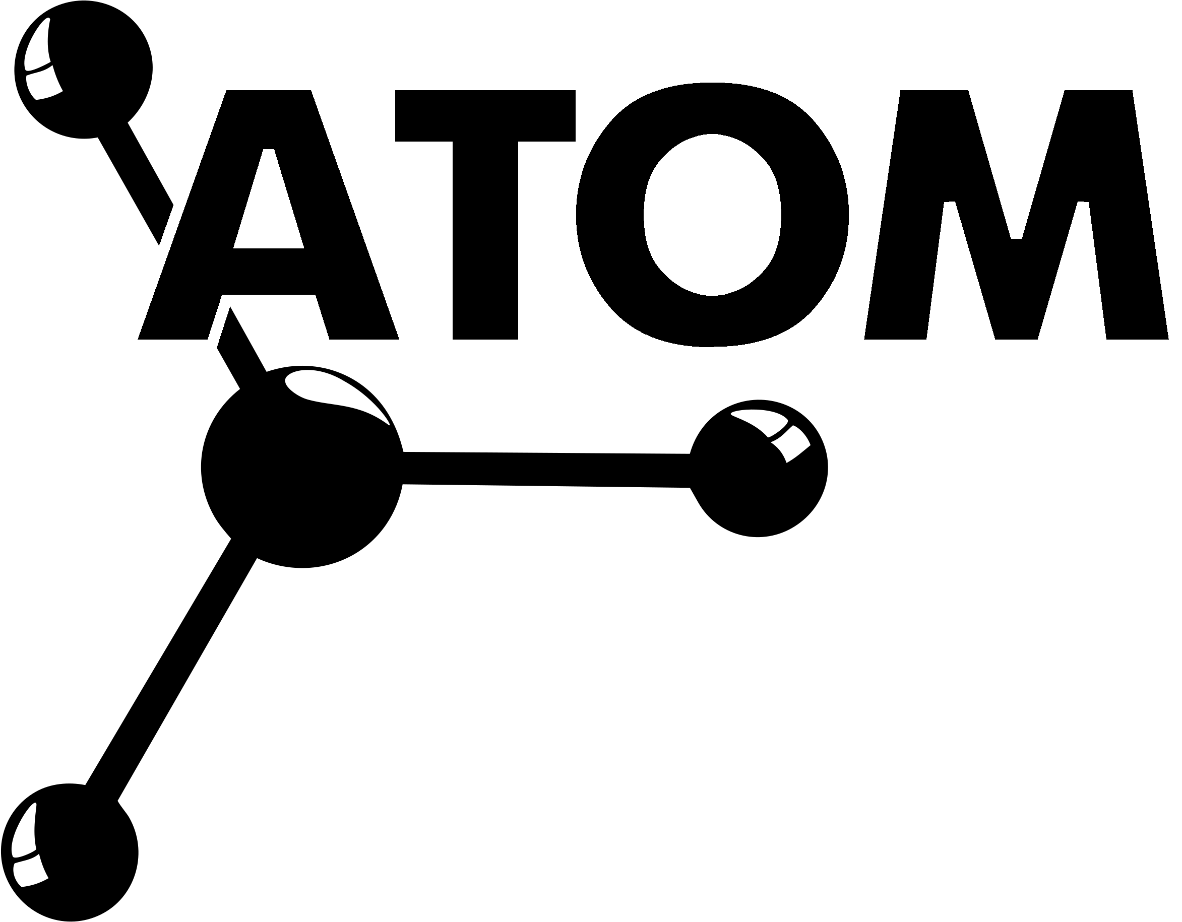 Atom Logo Black And White (2400x2400), Png Download