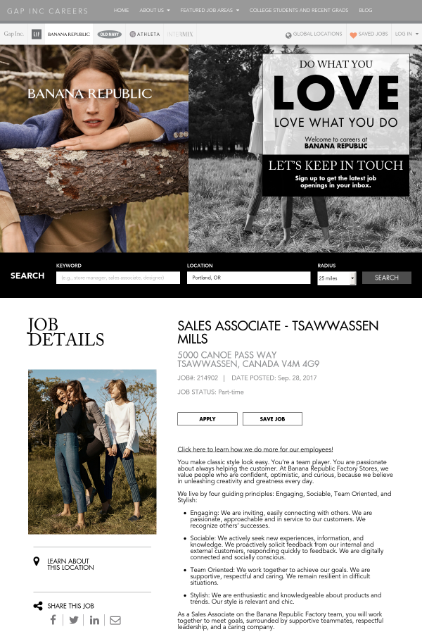 Banana Republic Sales Associate Description (600x900), Png Download