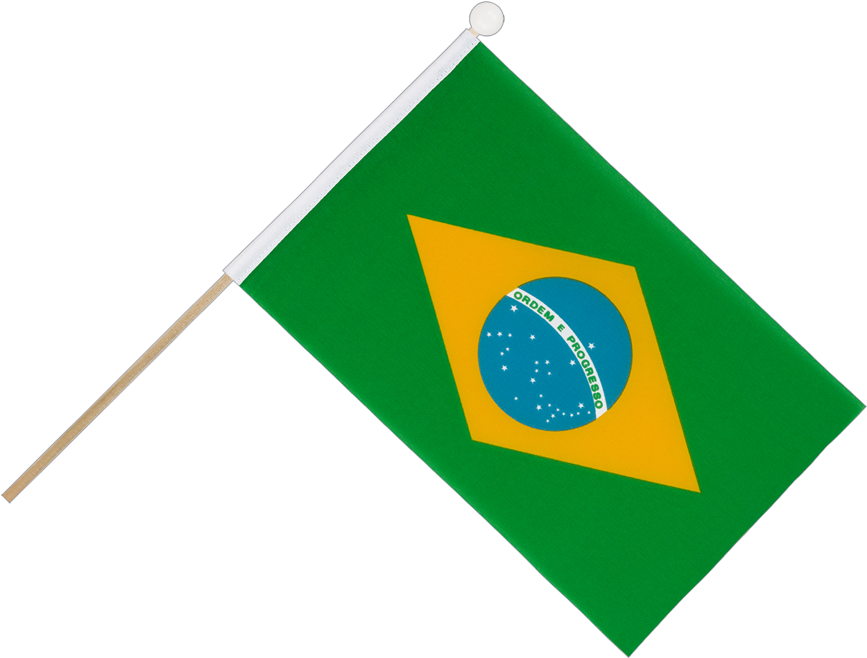 Mini Hand Waving Flag Brazil (1500x1260), Png Download