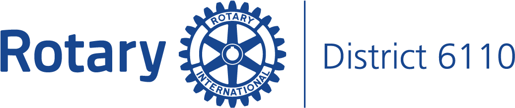 Rotary District 6110 Logo Blue Spread (1419x562), Png Download