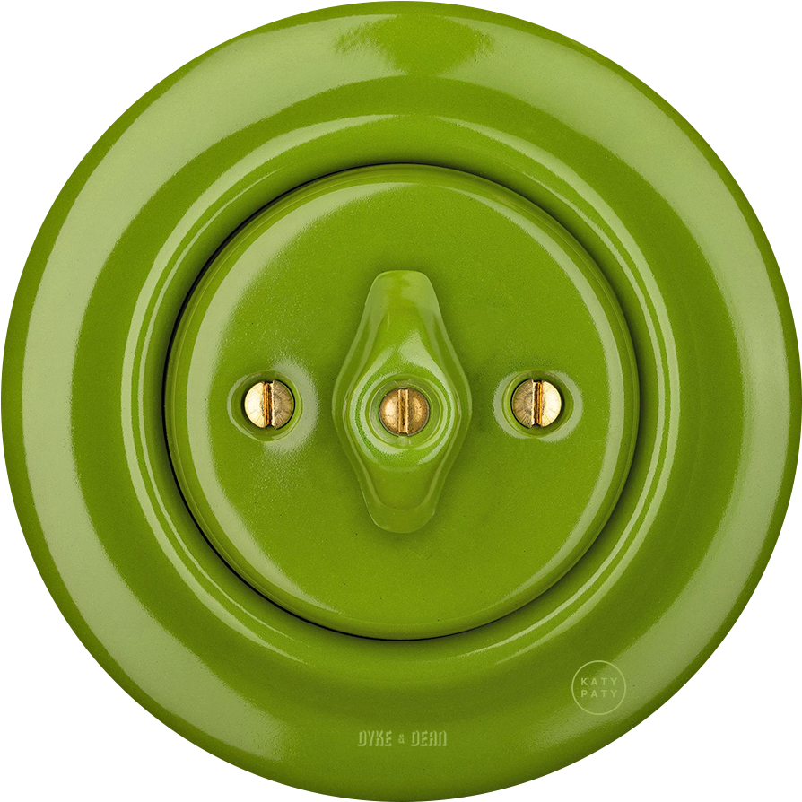 Porcelain Wall Switch Green Rotary (900x900), Png Download