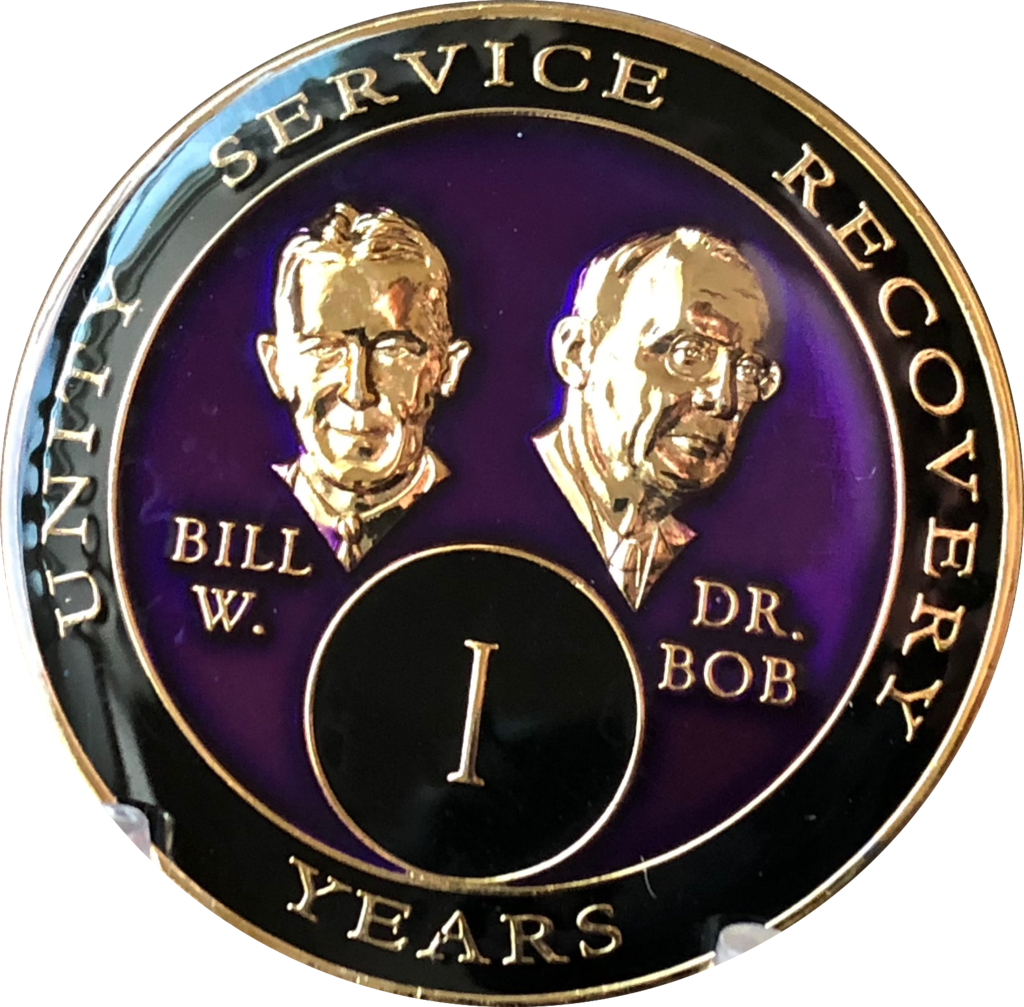Founders Aa Medallion Purple Bill & Bob Tri-plate Sobriety (1024x1007), Png Download