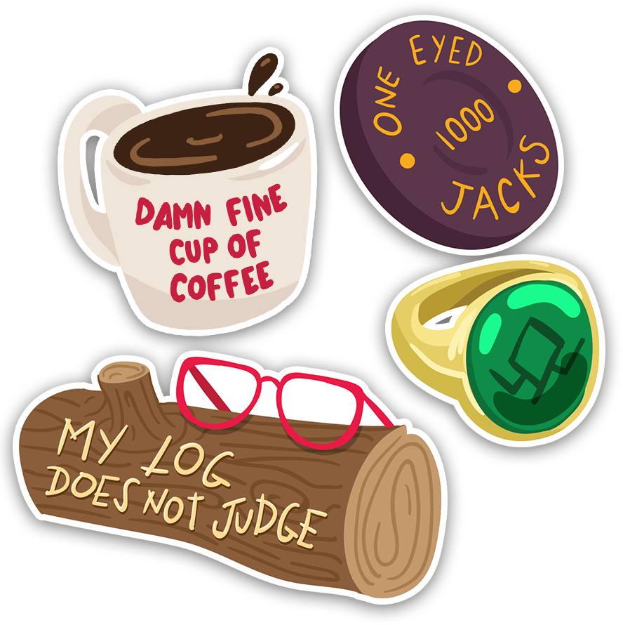 Image Of Twin Peaks Sticker Pack (888x890), Png Download