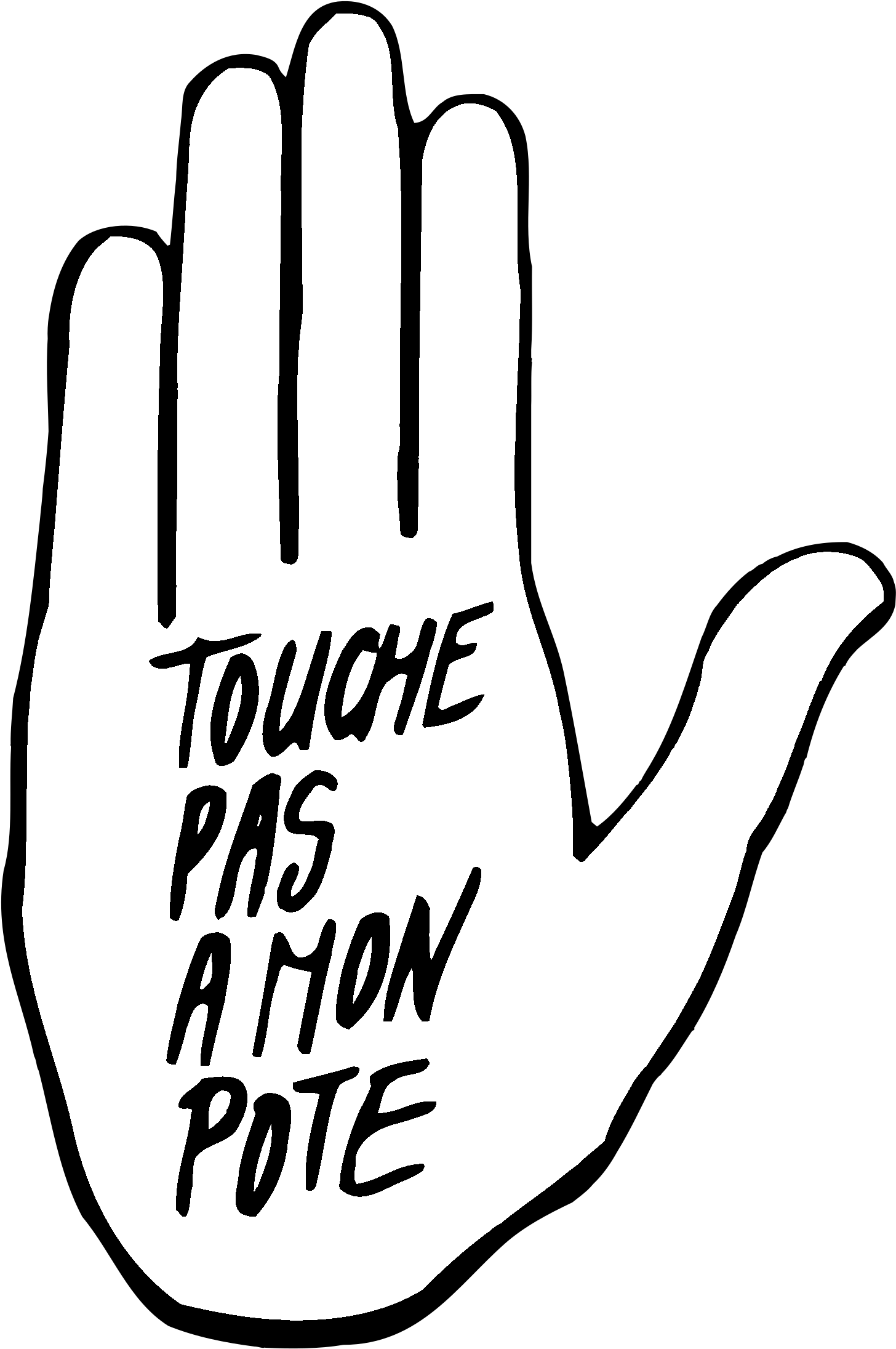 Touche Pas A Mon Pote Logo Black And White (2400x2400), Png Download