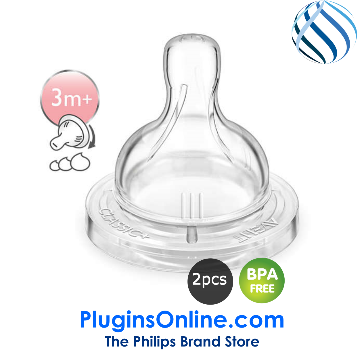 Philips Scf635/27 Silicone Teats Variable Flow 3m (1265x1265), Png Download
