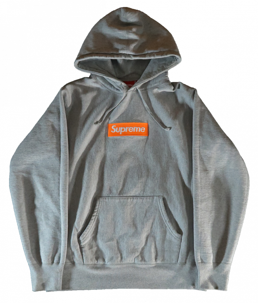 Supreme Grey Fw17 Box Logo Sweatshirt Medium (860x1012), Png Download