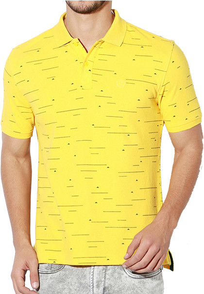 pix Yellow Collar T Shirt Png download van heusen sport men yellow