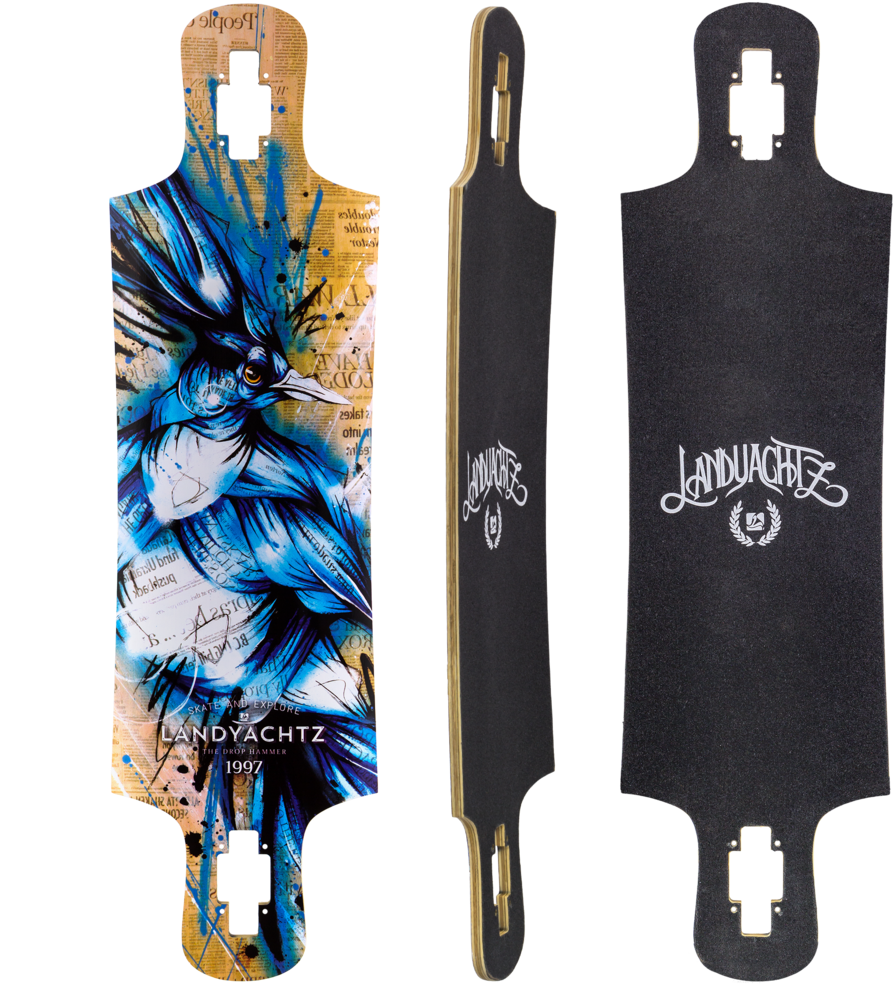 Landyachtz Drop Hammer Blue Jay Longboard Skateboard (1000x1000), Png Download