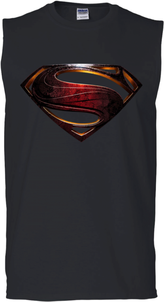Superman S Shield G270 Gildan Men's Ultra Cotton Sleeveless (1024x1024), Png Download