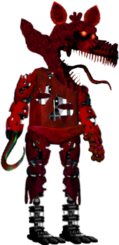 Nightmare Foxy Full Body By F (400x815), Png Download