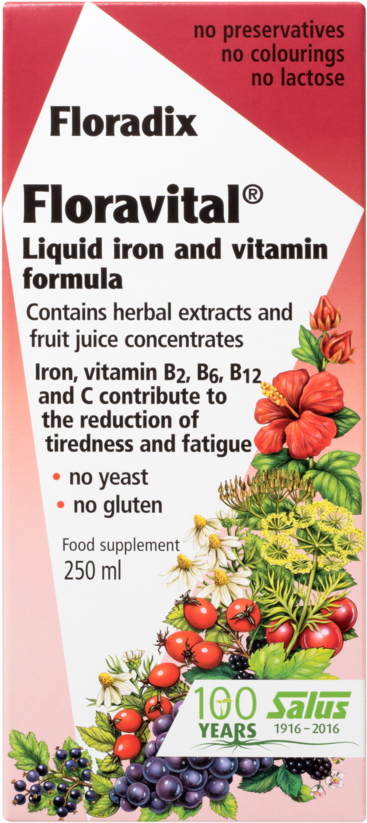 Salus Haus Floradix Floravital®, Liquid Iron And Vitamin (1000x1001), Png Download