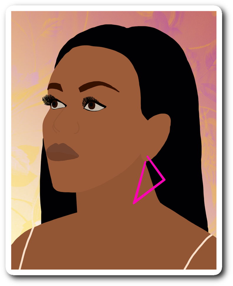 Michelle Obama Portrait Sticker (1024x1024), Png Download