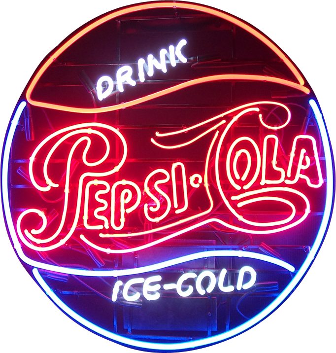 Pepsi Cola Soda Neon Sign - Pepsi Neon Sign (682x716), Png Download