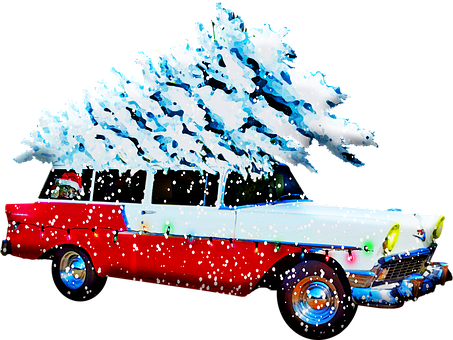 Christmas Station Wagon, Christmas Car - Christmas Day (453x340), Png Download