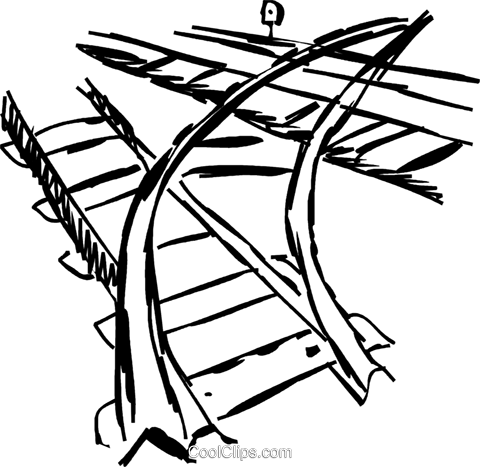Train Tracks Royalty Free Vector Clip Art Illustration - Black And White Train Tracks Clip Art (480x467), Png Download
