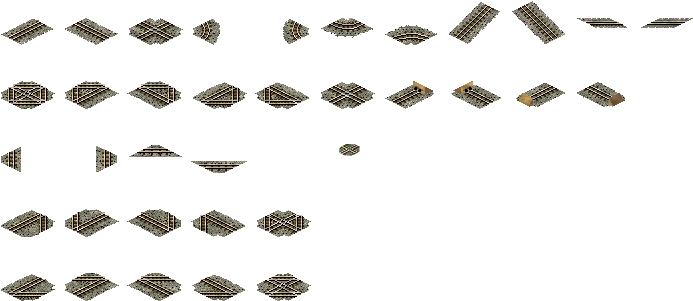 Isometric Railroad Track - Cable (704x320), Png Download