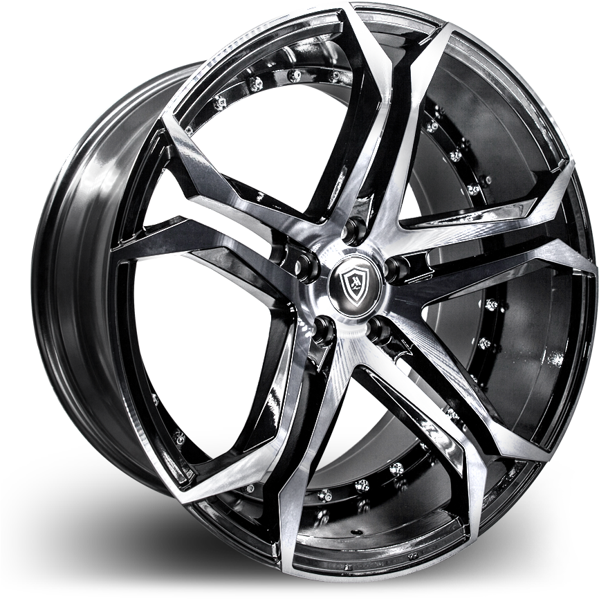 M3284 Marquee Wheel Smoke Polish Black Side (960x960), Png Download