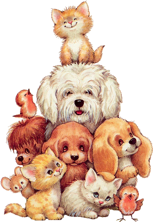 Image Chat, Tatty Teddy, Cute Animal Illustration, - Sheep Dog In The Center Cabochon Glass Black Chain (322x458), Png Download