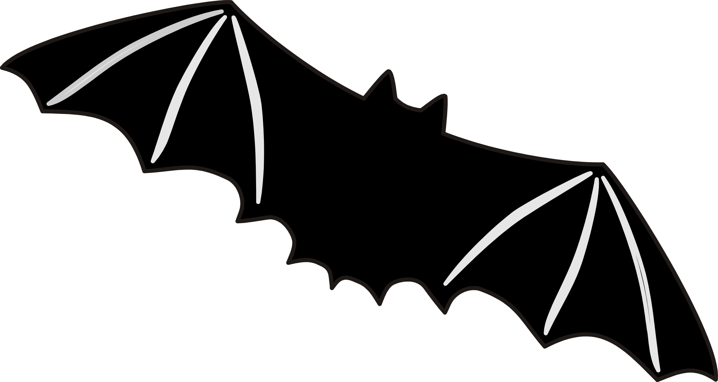 Bat Vector Transparent Stock - Bat Clip Art (2400x1280), Png Download