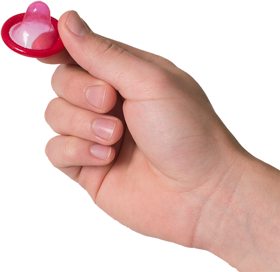 Hand Holding A Condom (600x574), Png Download