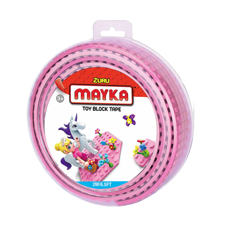 Mayka Construction Tape, Large 2 Meter 4 Stud, Pink - Zuru Mayka Block Tape, 4 Stud, Pink (450x450), Png Download