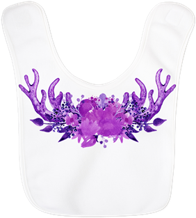 Purple Antlers Polyester Baby Bib - Flower Bouquet (350x350), Png Download