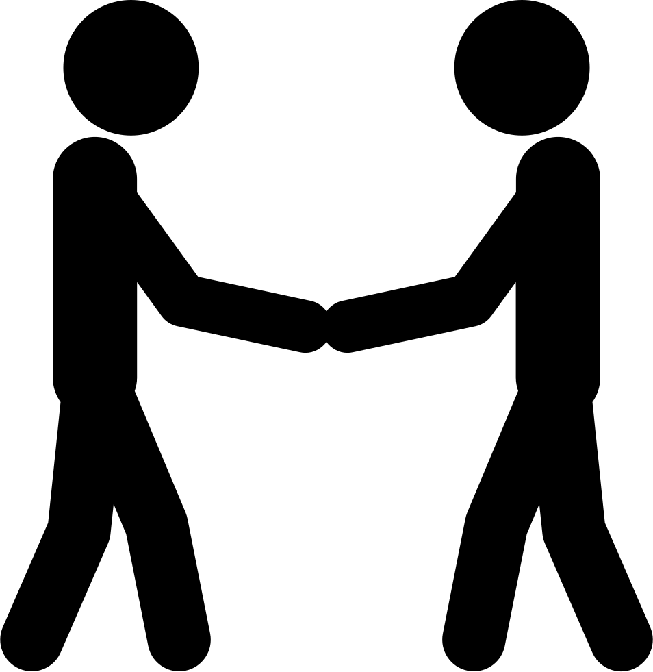 Two Stick Man Variants Shaking Hands Comments - People Shaking Hands Icon (954x981), Png Download