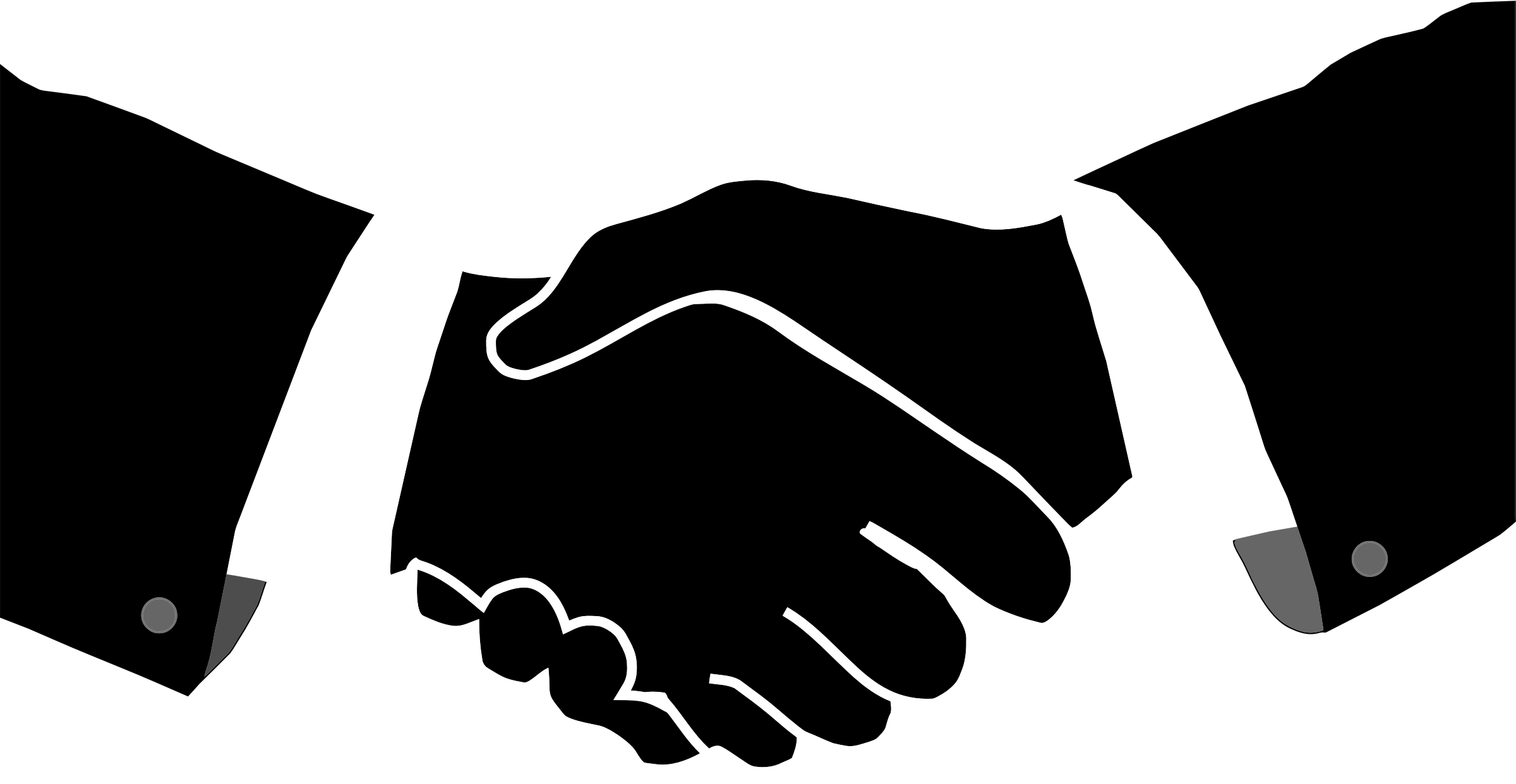 Greeting Hands Handshake Shaking Handshake - Hand Shaking Clipart Png (658x340), Png Download
