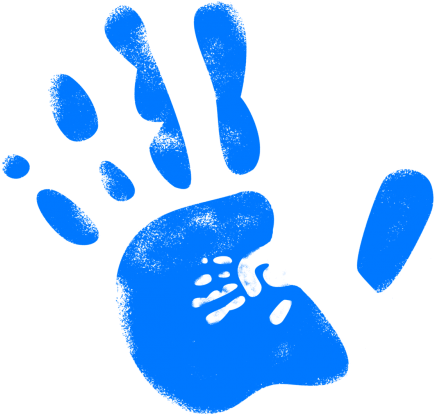 Hand Reprint Handprint In Finger Color Col - Hand Slap Clip Art (377x340), Png Download