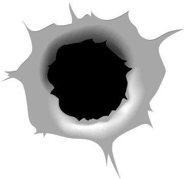 Bullet Bullethole Gunshot Gun Blast Bullets Bulletproof - Bullet Hole Vector Free (360x351), Png Download