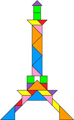 Tangram Eiffel Tower - Eiffel Tower Tangram (420x420), Png Download