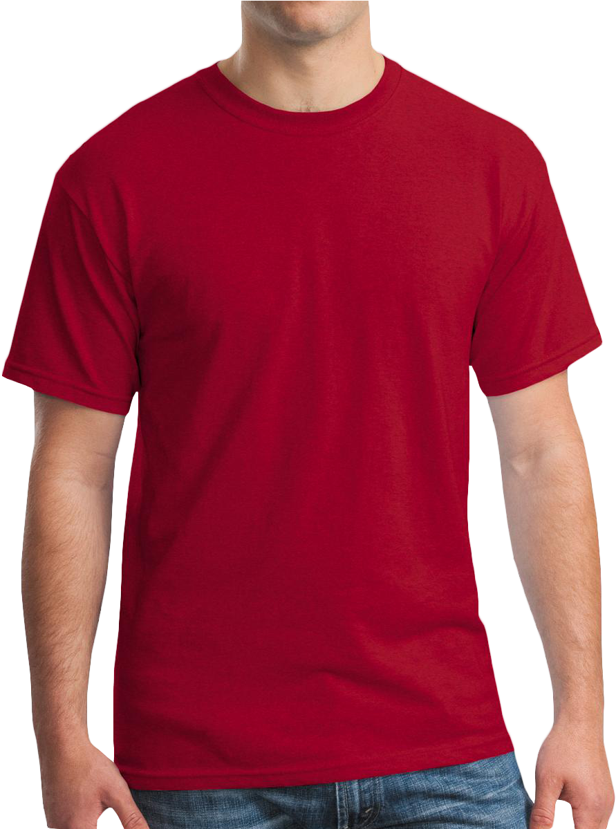 Gildan 100% Cotton T Shirt - Gildan Mens Red T Shirt (1185x1198), Png Download