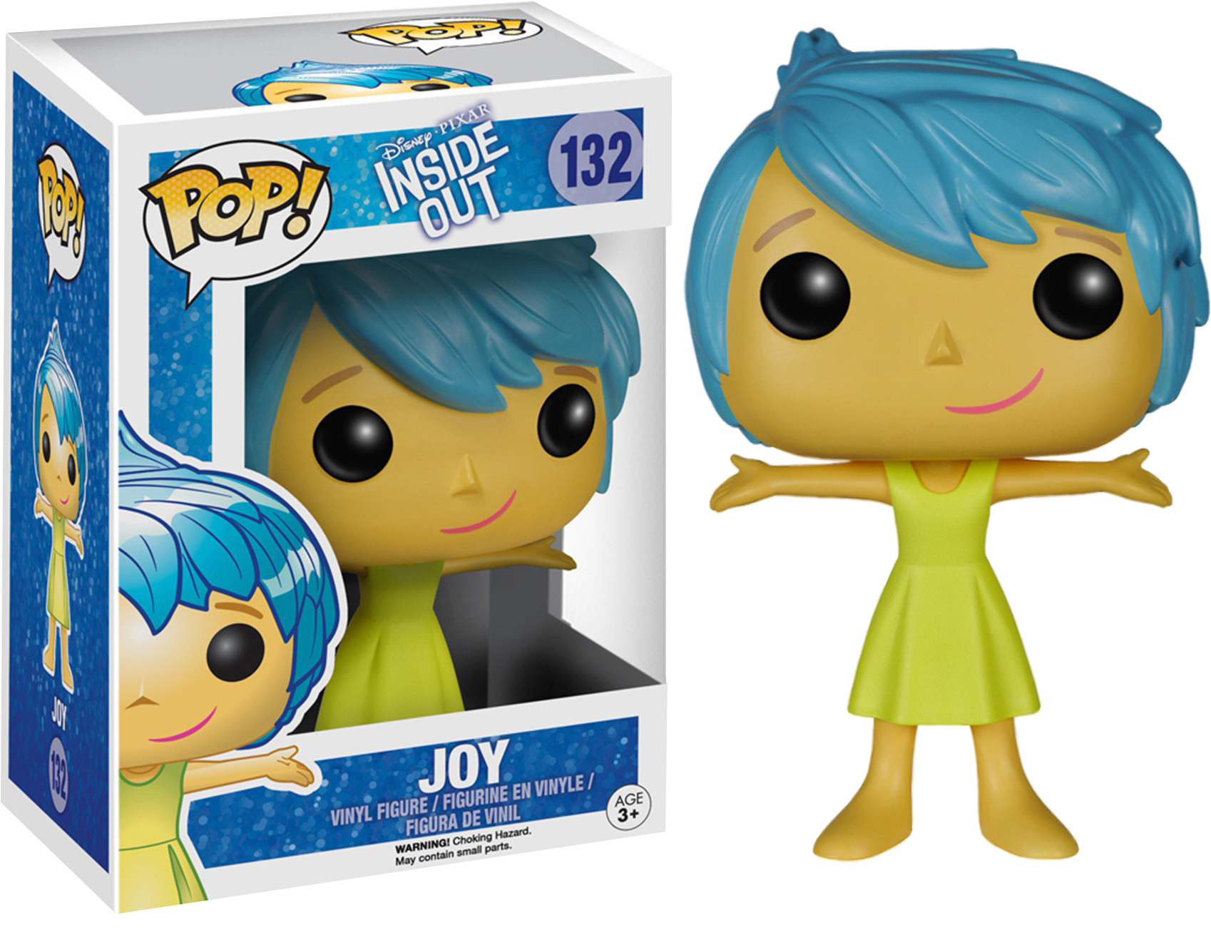 Joy Pop Vinyl Figure - Pop Disney Inside Out (1750x1333), Png Download