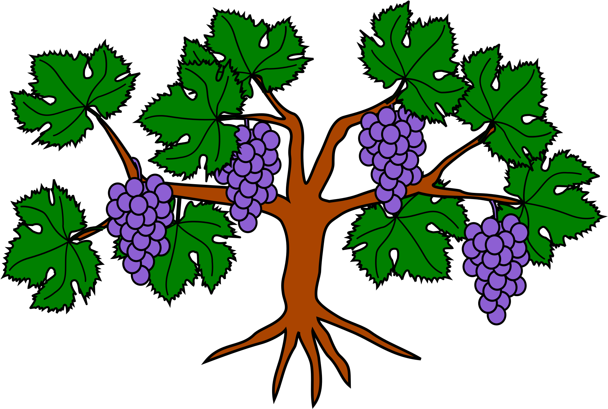 Open - Heraldic Grapes Png (2000x1414), Png Download