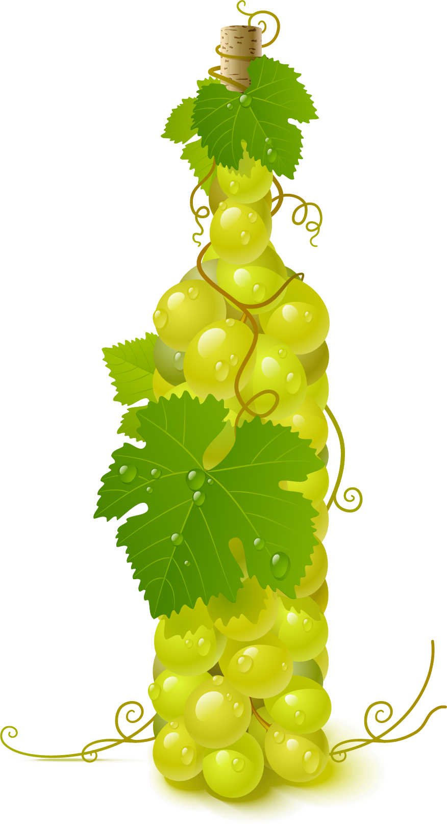 Grapevine Clipart Pattern - Grapes Vector (876x1616), Png Download