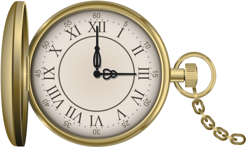 Graphic Transparent Download Gold Pocket Watch Png - Old Pocket Clock Png (500x300), Png Download