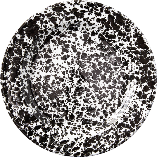 Black Splatter Enamel Dinner Plate - Splatter Ware (600x600), Png Download