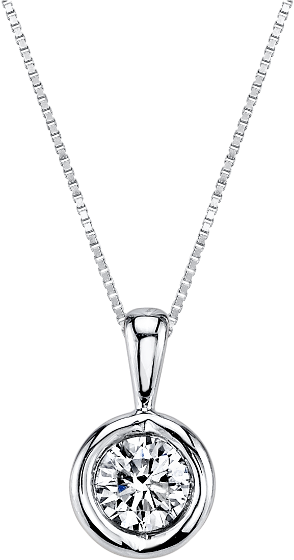 Arthurs Collection White Gold Diamond Necklaces - Sirena 1/5 Ct. T.w. Diamond 14k Yellow Gold Pendant (1243x1243), Png Download