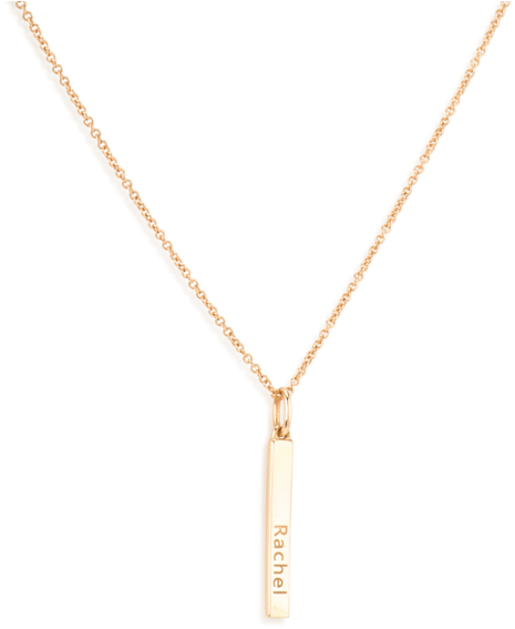 Engravable Bar Necklace Engravable Bar Necklace - Pendant (650x650), Png Download