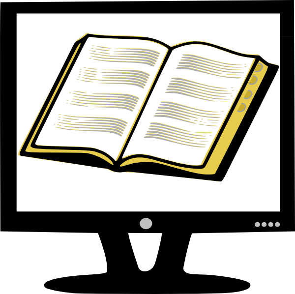 Free Vector Rfc Book On Monitor Clip Art - Monitor Clipart Black And White (600x598), Png Download